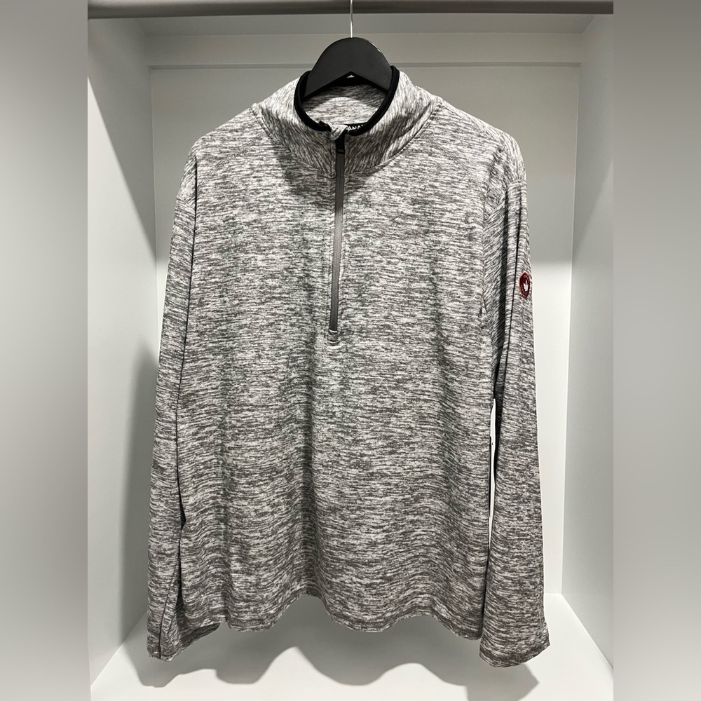 Canada Weather Gear mens Gray 1/4 zip long sleeve pullover- size XXL NEW